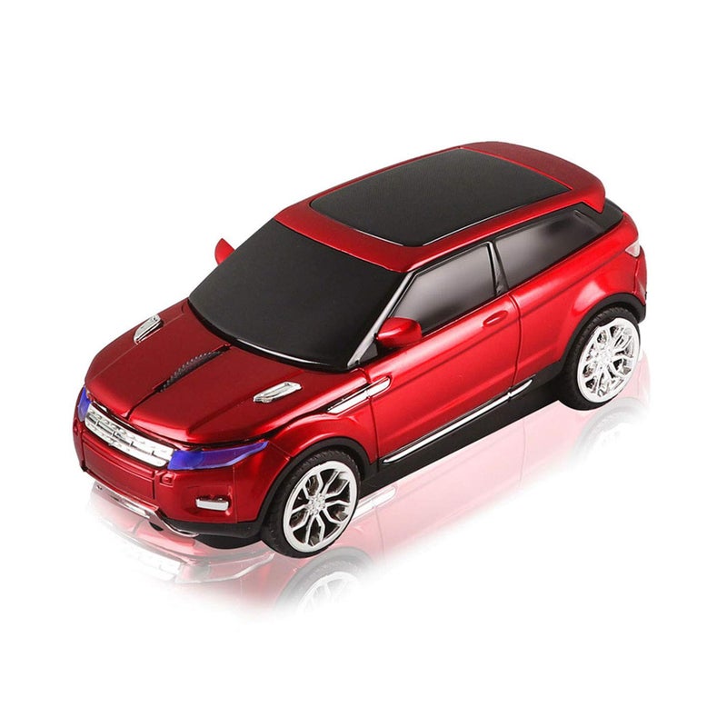 CHUYI Cool SUV Car Shaped Wireless Mouse 1600 DPI Optical Cordless Mice with USB Receiver for Office School Travel for PC Computer Laptop Gift (Red-1 Pack) - Image 1